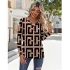 imageZeagoo Long Sleeve Shirts for Women Casual V Neck Fall Tops Dressy Summer Work Blouses ClothesGeometric 308