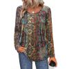 imageZeagoo Long Sleeve Shirts for Women Fall Fashion Dressy Casual Blouses Trendy Pleated Tunic Tops for Leggings 2025Amulticolormz721