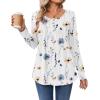 imageZeagoo Long Sleeve Shirts for Women Fall Fashion Dressy Casual Blouses Trendy Pleated Tunic Tops for Leggings 2025Awhite Flowerbf290