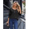 imageZeagoo Long Sleeve Shirts for Women Fall Fashion Dressy Casual Blouses Trendy Pleated Tunic Tops for Leggings 2025Black