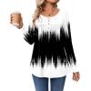 imageZeagoo Long Sleeve Shirts for Women Fall Fashion Dressy Casual Blouses Trendy Pleated Tunic Tops for Leggings 2025Black Whitejb204