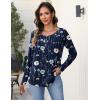 imageZeagoo Long Sleeve Shirts for Women Fall Fashion Dressy Casual Blouses Trendy Pleated Tunic Tops for Leggings 2025Blue Flowerbf318