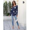 imageZeagoo Long Sleeve Shirts for Women Fall Fashion Dressy Casual Blouses Trendy Pleated Tunic Tops for Leggings 2025Blue Flowerbf318