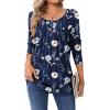 imageZeagoo Long Sleeve Shirts for Women Fall Fashion Dressy Casual Blouses Trendy Pleated Tunic Tops for Leggings 2025Blue Flowerbf318