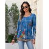 imageZeagoo Long Sleeve Shirts for Women Fall Fashion Dressy Casual Blouses Trendy Pleated Tunic Tops for Leggings 2025Blue Printmz876