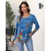 imageZeagoo Long Sleeve Shirts for Women Fall Fashion Dressy Casual Blouses Trendy Pleated Tunic Tops for Leggings 2025Blue Printmz876
