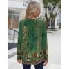 imageZeagoo Long Sleeve Shirts for Women Fall Fashion Dressy Casual Blouses Trendy Pleated Tunic Tops for Leggings 2025Green Flowermz839