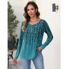 imageZeagoo Long Sleeve Shirts for Women Fall Fashion Dressy Casual Blouses Trendy Pleated Tunic Tops for Leggings 2025Green Leavexh363