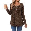 imageZeagoo Long Sleeve Shirts for Women Fall Fashion Dressy Casual Blouses Trendy Pleated Tunic Tops for Leggings 2025Leopardan427