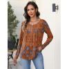 imageZeagoo Long Sleeve Shirts for Women Fall Fashion Dressy Casual Blouses Trendy Pleated Tunic Tops for Leggings 2025Orangemz836
