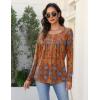 imageZeagoo Long Sleeve Shirts for Women Fall Fashion Dressy Casual Blouses Trendy Pleated Tunic Tops for Leggings 2025Orangemz836