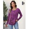 imageZeagoo Long Sleeve Shirts for Women Fall Fashion Dressy Casual Blouses Trendy Pleated Tunic Tops for Leggings 2025Purple Flowermz841