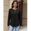 imageZeagoo Long Sleeve Shirts for Women Henley T Shirts Loose Fit Tunics Dressy Casual Work Blouses Fall Fashion TopsBlack
