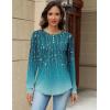 imageZeagoo Long Sleeve Shirts for Women Henley T Shirts Loose Fit Tunics Dressy Casual Work Blouses Fall Fashion TopsBlue Vine