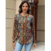 imageZeagoo Long Sleeve Shirts for Women Henley T Shirts Loose Fit Tunics Dressy Casual Work Blouses Fall Fashion TopsBrown Boho