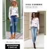 imageZeagoo Long Sleeve Shirts for Women Henley T Shirts Loose Fit Tunics Dressy Casual Work Blouses Fall Fashion TopsFloral White