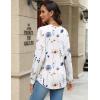 imageZeagoo Long Sleeve Shirts for Women Henley T Shirts Loose Fit Tunics Dressy Casual Work Blouses Fall Fashion TopsFloral White
