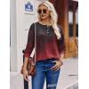 imageZeagoo Long Sleeve Shirts for Women Henley T Shirts Loose Fit Tunics Dressy Casual Work Blouses Fall Fashion TopsRed Boho