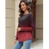 imageZeagoo Long Sleeve Shirts for Women Henley T Shirts Loose Fit Tunics Dressy Casual Work Blouses Fall Fashion TopsRed Boho
