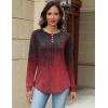 imageZeagoo Long Sleeve Shirts for Women Henley T Shirts Loose Fit Tunics Dressy Casual Work Blouses Fall Fashion TopsRed Boho