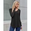 imageZeagoo Long Sleeve Tops for Women Casual V Neck Shirt Loose Fall Basic Tee Dressy Work Blouses 2025Black