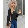 imageZeagoo Long Sleeve Tops for Women Casual V Neck Shirt Loose Fall Basic Tee Dressy Work Blouses 2025Black