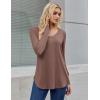 imageZeagoo Long Sleeve Tops for Women Casual V Neck Shirt Loose Fall Basic Tee Dressy Work Blouses 2025Brown