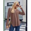 imageZeagoo Long Sleeve Tops for Women Casual V Neck Shirt Loose Fall Basic Tee Dressy Work Blouses 2025Brown