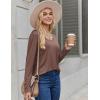 imageZeagoo Long Sleeve Tops for Women Casual V Neck Shirt Loose Fall Basic Tee Dressy Work Blouses 2025Brown