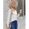 imageZeagoo Long Sleeve Tops for Women Casual V Neck Shirt Loose Fall Basic Tee Dressy Work Blouses 2025White