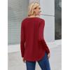 imageZeagoo Long Sleeve Tops for Women Casual V Neck Shirt Loose Fall Basic Tee Dressy Work Blouses 2025Wine Red