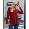imageZeagoo Long Sleeve Tops for Women Casual V Neck Shirt Loose Fall Basic Tee Dressy Work Blouses 2025Wine Red