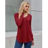 imageZeagoo Long Sleeve Tops for Women Casual V Neck Shirt Loose Fall Basic Tee Dressy Work Blouses 2025Wine Red