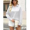 imageZeagoo Satin Blouses for Women Silk Button Down Shirts Long Sleeve Business Casual TopsAawhite