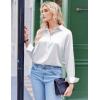 imageZeagoo Satin Blouses for Women Silk Button Down Shirts Long Sleeve Business Casual TopsAawhite