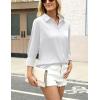 imageZeagoo Satin Blouses for Women Silk Button Down Shirts Long Sleeve Business Casual TopsAawhite
