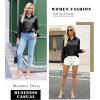 imageZeagoo Satin Blouses for Women Silk Button Down Shirts Long Sleeve Business Casual TopsBlack