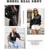 imageZeagoo Satin Blouses for Women Silk Button Down Shirts Long Sleeve Business Casual TopsBlack