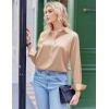imageZeagoo Satin Blouses for Women Silk Button Down Shirts Long Sleeve Business Casual TopsChampagne