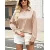 imageZeagoo Satin Blouses for Women Silk Button Down Shirts Long Sleeve Business Casual TopsChampagne