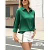 imageZeagoo Satin Blouses for Women Silk Button Down Shirts Long Sleeve Business Casual TopsEvergreen