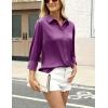 imageZeagoo Satin Blouses for Women Silk Button Down Shirts Long Sleeve Business Casual TopsPurple