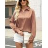 imageZeagoo Satin Blouses for Women Silk Button Down Shirts Long Sleeve Business Casual TopsToffee