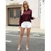 imageZeagoo Satin Blouses for Women Silk Button Down Shirts Long Sleeve Business Casual TopsWine Red