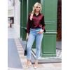 imageZeagoo Satin Blouses for Women Silk Button Down Shirts Long Sleeve Business Casual TopsWine Red