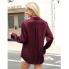 imageZeagoo Satin Blouses for Women Silk Button Down Shirts Long Sleeve Business Casual TopsWine Red