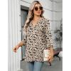 imageZeagoo Womens 34 Length Sleeve Tops V Neck Tunic Casual Dressy Blouse Floral Printed T ShirtsApricot Black Floral