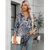 imageZeagoo Womens 34 Length Sleeve Tops V Neck Tunic Casual Dressy Blouse Floral Printed T ShirtsBlue Pattern