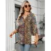 imageZeagoo Womens 34 Length Sleeve Tops V Neck Tunic Casual Dressy Blouse Floral Printed T ShirtsBoho Multicolor