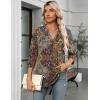 imageZeagoo Womens 34 Length Sleeve Tops V Neck Tunic Casual Dressy Blouse Floral Printed T ShirtsBoho Multicolor